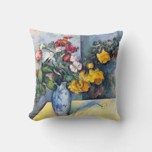 Still Life Flowers in a Vase By Paul Cezanne Cushion