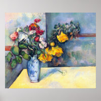 Still Life Flowers in a Vase By Paul Cezanne