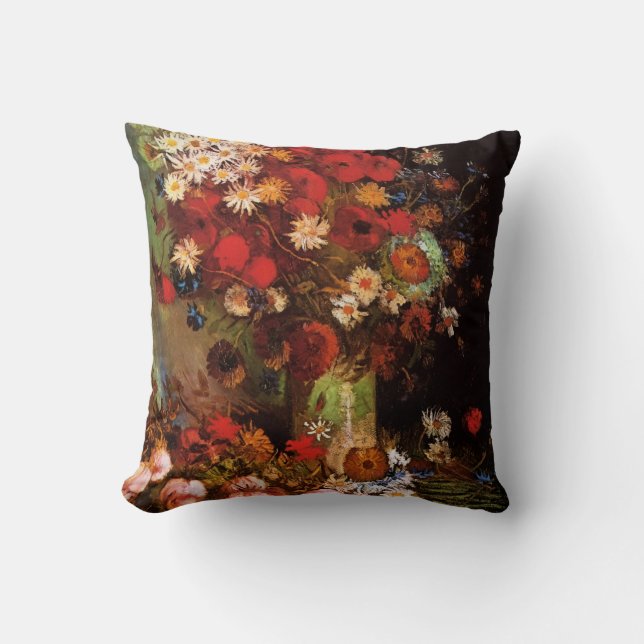 Still Life Flowers in a Vase by Vincent van Gogh Cushion (Front)