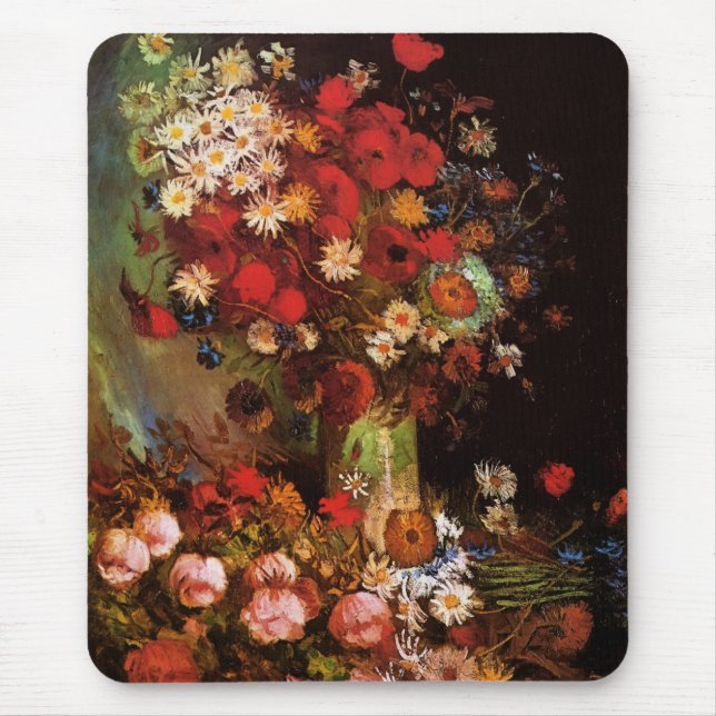 Still Life Flowers in a Vase by Vincent van Gogh Mouse Mat (Front)