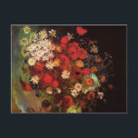 Still Life Flowers in a Vase by Vincent van Gogh Postcard<br><div class="desc">Vase with Poppies, Cornflowers, Peonies and Chrysanthemums by Vincent van Gogh is a vintage fine art post impressionism still life floral painting. A bouquet with a variety of blooming fresh cut spring garden flowers in a vase. About the artist: Vincent Willem van Gogh (1853 -1890) was one of the most...</div>