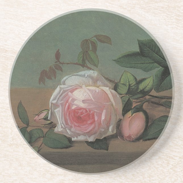 Still Life Flowers on a Ledge by Otto Ottesen Coaster (Front)