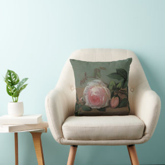 Still Life Flowers on a Ledge by Otto Ottesen Cushion