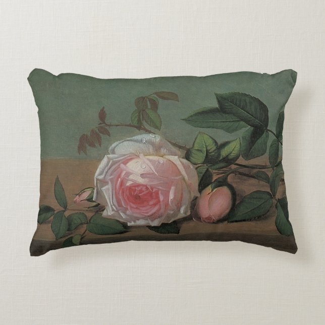 Still Life Flowers on a Ledge by Otto Ottesen Decorative Cushion (Front)