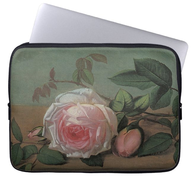 Still Life Flowers on a Ledge by Otto Ottesen Laptop Sleeve (Front)