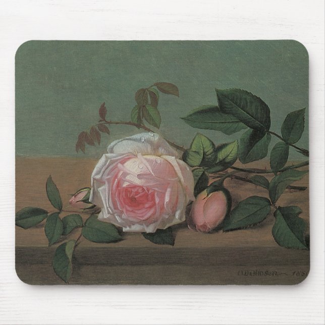 Still Life Flowers on a Ledge by Otto Ottesen Mouse Mat (Front)