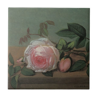 Still Life Flowers on a Ledge by Otto Ottesen Tile