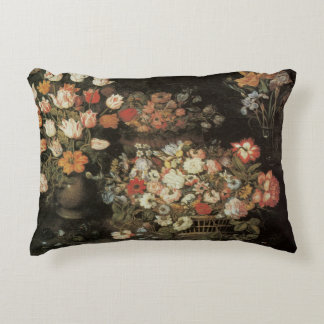 Still Life Flowers, Vintage Floral Baroque Decorative Cushion