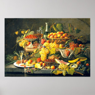 Still Life: Fruit 1855 By Severin Roesen - Poster