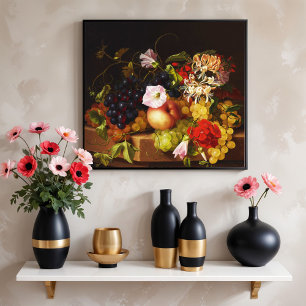 Still Life  Fruit and Flowers by Adelheid Dietrich Poster