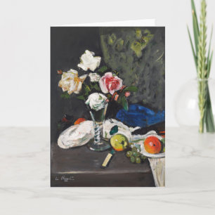 Still Life Fruit and Roses   George Leslie Hunter Card