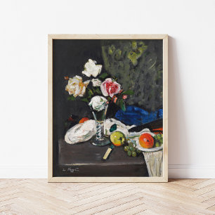 Still Life Fruit and Roses   George Leslie Hunter Poster