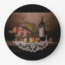 Still life Fruit Bowl and Wine Bottle 