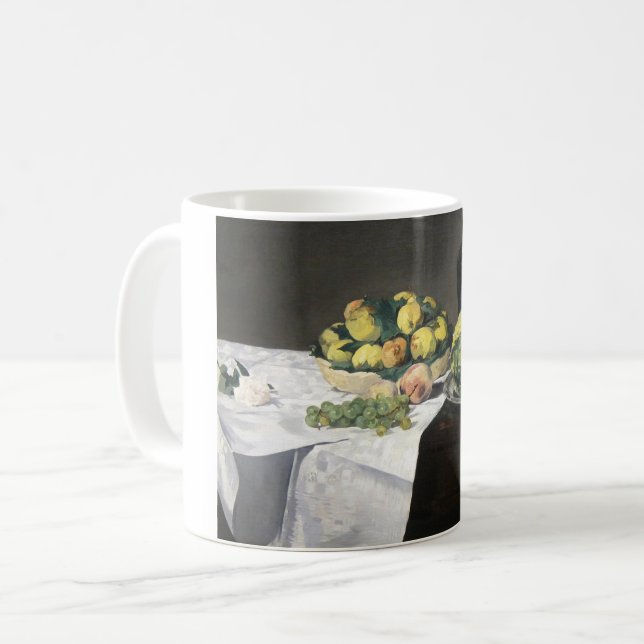 Still Life Lemon Peaches by Manet Impressionist Coffee Mug (Front Left)