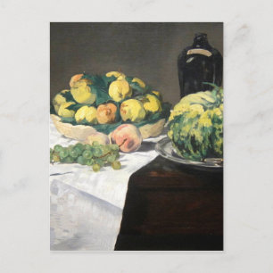 Still Life Lemon Peaches by Manet Impressionist Postcard