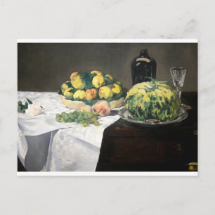 Still Life Lemon Peaches by Manet Impressionist Postcard