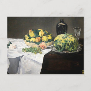 Still Life Lemon Peaches by Manet Impressionist Postcard