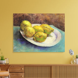 Still Life Lemons on a Plate by Vincent van Gogh Canvas Print