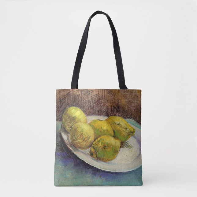Still Life Lemons on a Plate by Vincent van Gogh Tote Bag (Front)