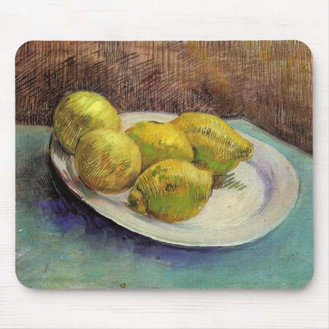 Still Life Lemons on Plate Van Gogh Fine Art Mouse Mat (Front)