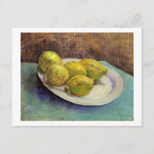 Still Life, Lemons on Plate, Van Gogh Fine Art Postcard