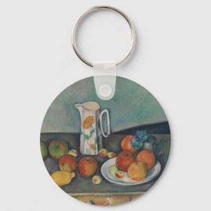 Still Life, Milk Jug and Fruit on a Table, Cezanne Key Ring