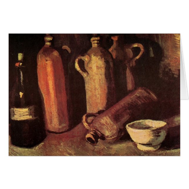Still Life of 4 Stone Bottles by Vincent van Gogh (Front Horizontal)