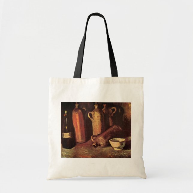 Still Life of 4 Stone Bottles by Vincent van Gogh Tote Bag (Front)