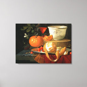 Still life of an orange canvas print