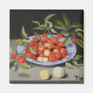 Still Life of Cherries and Peaches Magnet