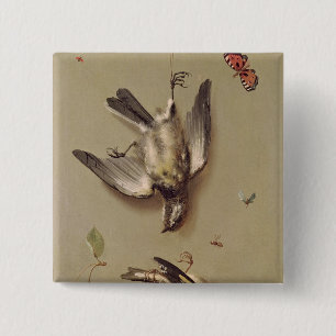 Still Life of Dead Birds and Cherries, 1712 15 Cm Square Badge