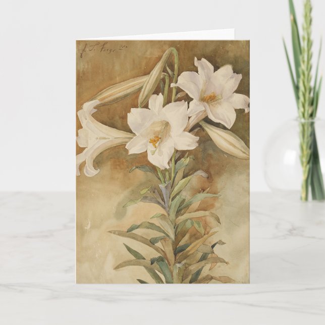 Still Life of Easter Lilies | John La Farge Card (Front)