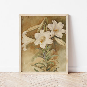 Still Life of Easter Lilies   John La Farge Poster
