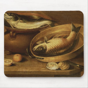 Still Life of Fish and Lemons Mouse Mat
