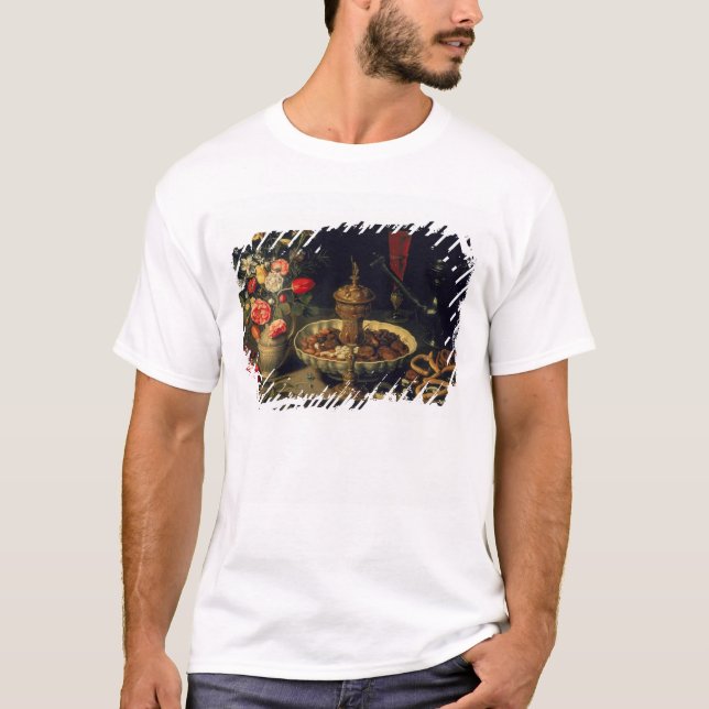 Still Life of Flowers and Dried Fruit, 1611 T-Shirt (Front)