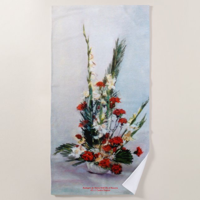 Still life of flowers beach towel (Front)