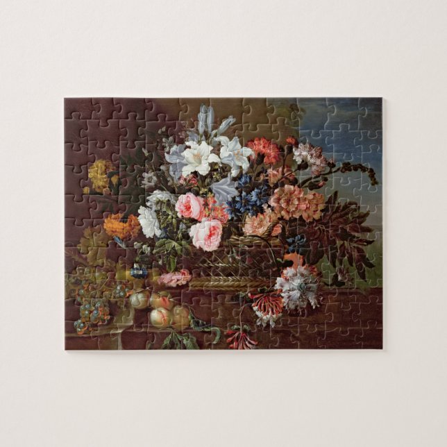 Still Life of Flowers in a Basket Jigsaw Puzzle (Horizontal)