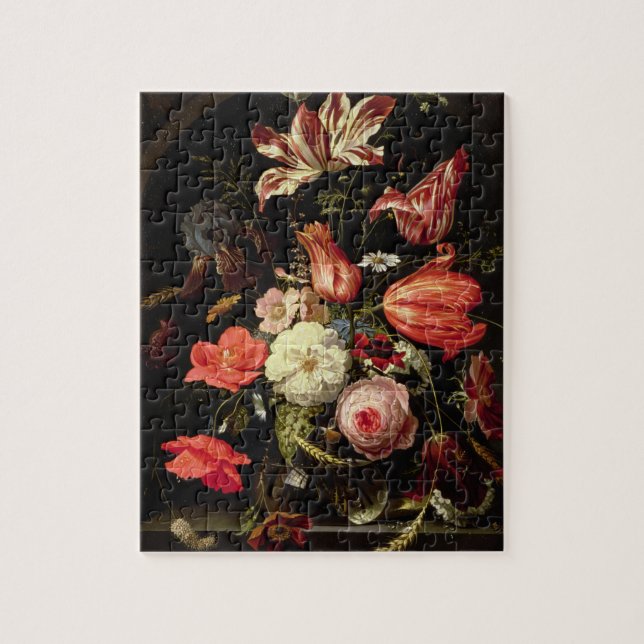 Still Life of Flowers on a Ledge Jigsaw Puzzle (Vertical)