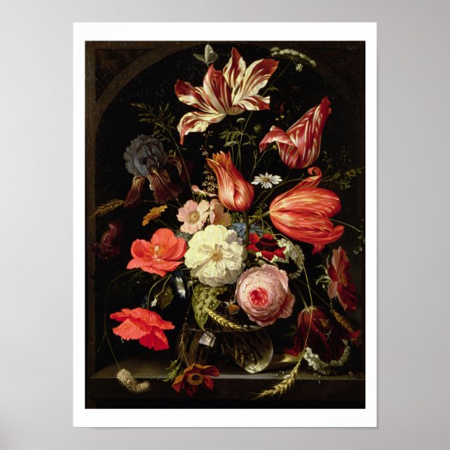Still Life of Flowers on a Ledge Poster (Front)