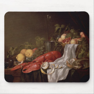 Still life of fruit and a lobster mouse mat