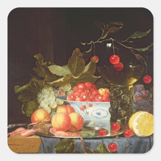 Still Life of Fruit Square Sticker (Front)