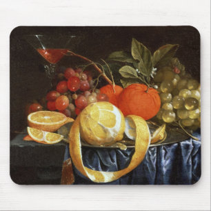 Still Life of Grapes, Oranges and a Peeled Lemon Mouse Mat