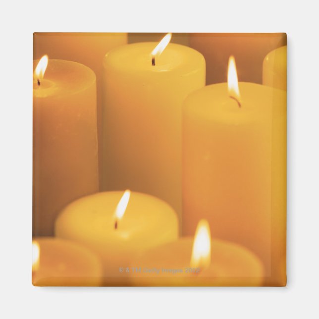 Still life of lighted candles magnet (Front)