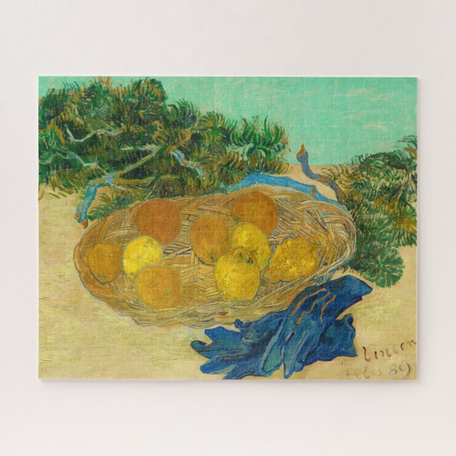 Still Life of Oranges and Lemons with Blue Gloves  Jigsaw Puzzle (Horizontal)