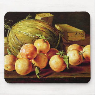 Still Life of Oranges, Melons and Boxes Mouse Mat