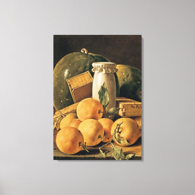Still Life of Oranges, Watermelon Canvas Print (Front)