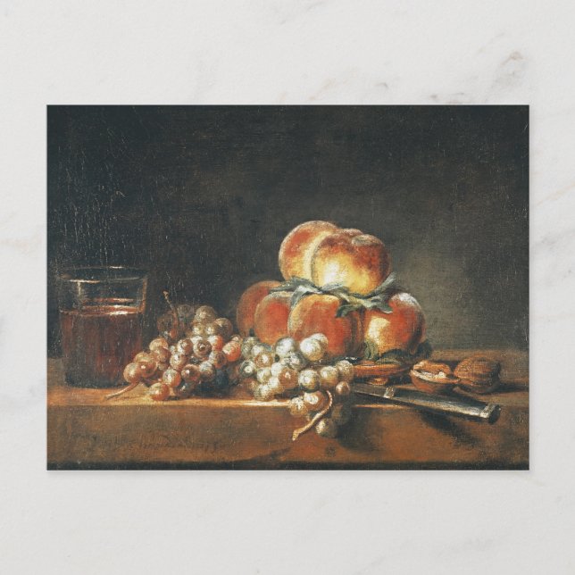 Still Life of Peaches, Nuts, Grapes Postcard (Front)