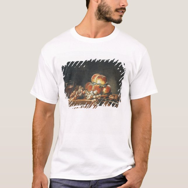 Still Life of Peaches, Nuts, Grapes T-Shirt (Front)