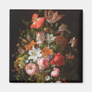 Still life of roses lilies, tulips magnet