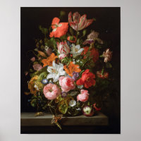 Still life of roses lilies, tulips